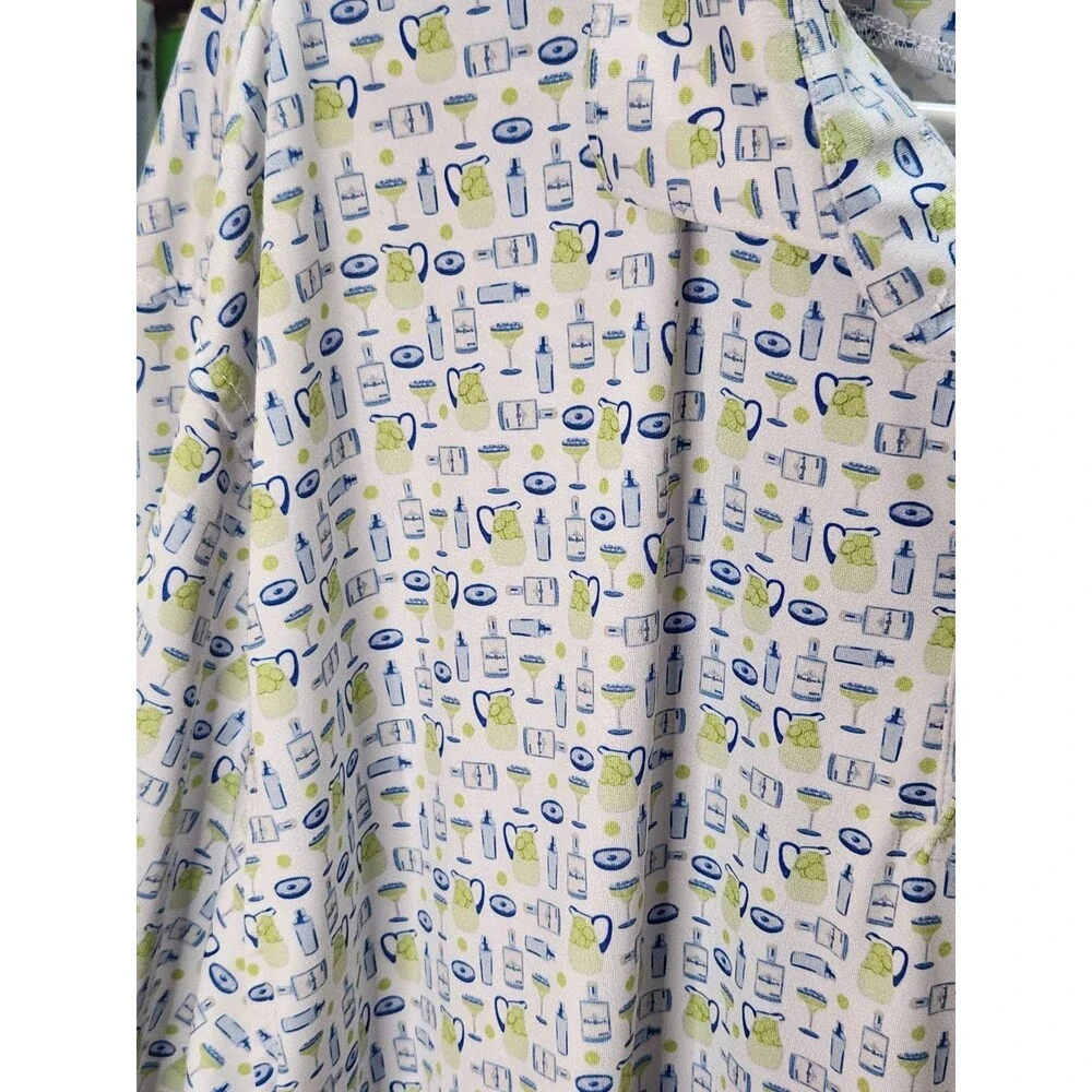 Men'sRhoback 3XL Performance Polo Short Sleeve Shirt XXXL Blue & Green Cocktails - Picture 6 of 14